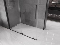 Kabine de douche coulissante Mexen Velar 150 x 70 cm, transparent, noir - 871-150-070-01-70