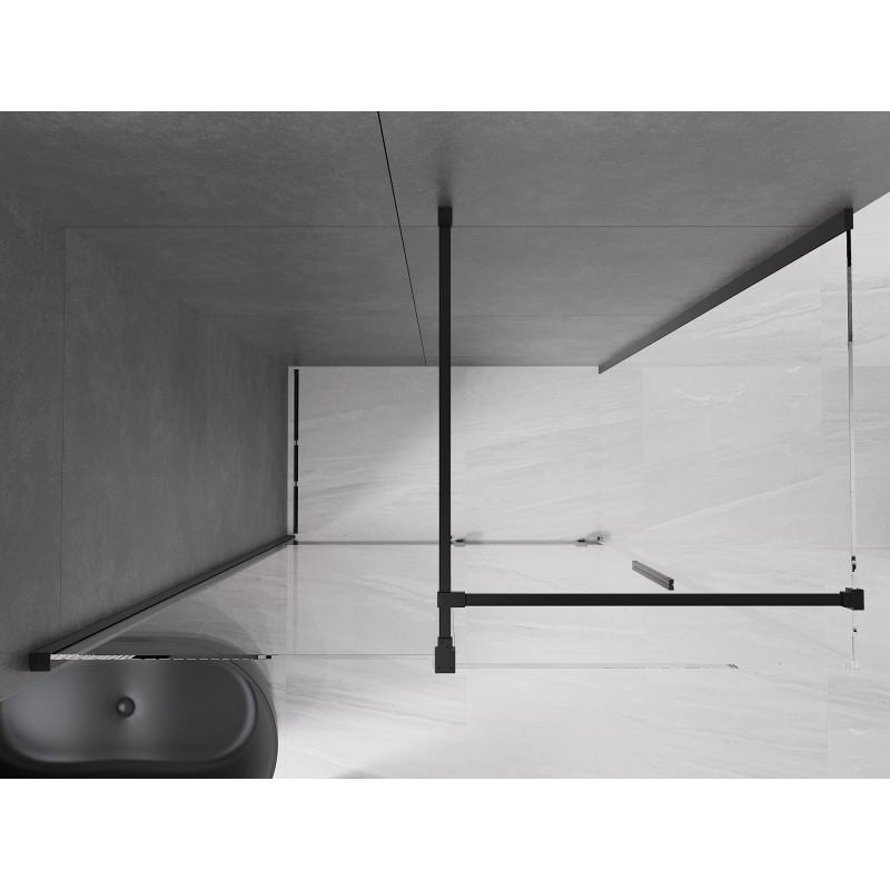 Mexen Velar cabine de douche coulissante 150 x 75 cm, transparente, noire - 871-150-075-01-70