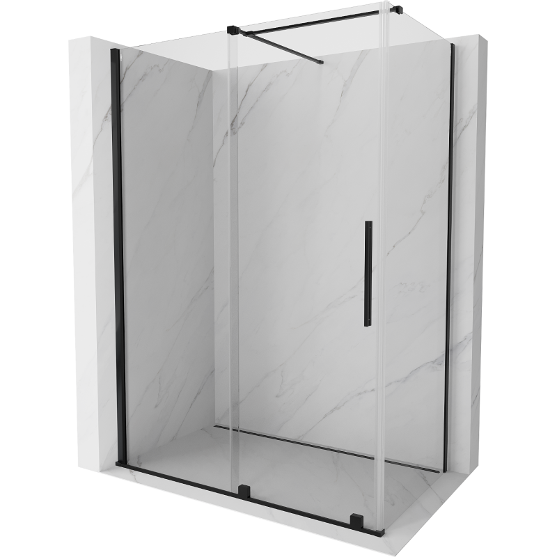 Mexen Velar cabine de douche coulissante 150 x 90 cm, transparent, noir - 871-150-090-01-70