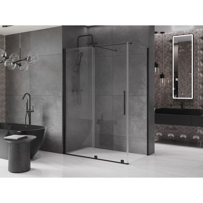 Mexen Velar cabine de douche coulissante 150 x 90 cm, transparent, noir - 871-150-090-01-70