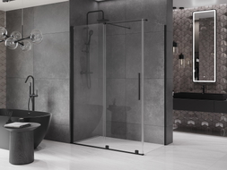 Mexen Velar cabine de douche coulissante 160 x 75 cm, transparent, noire - 871-160-075-01-70