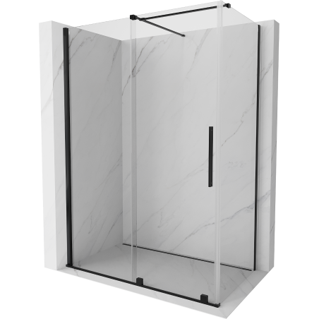 Mexen Velar cabine de douche coulissante 160 x 100 cm, transparent, noir - 871-160-100-01-70