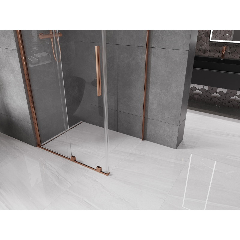 Mexen Velar cabine de douche coulissante 100 x 70 cm, transparent, or rose - 871-100-070-01-60