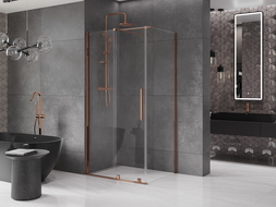 Mexen Velar cabine de douche coulissante 100 x 70 cm, transparent or rose - 871-100-070-01-60