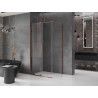 Mexen Velar cabine de douche coulissante 100 x 75 cm, transparent, or rose - 871-100-075-01-60