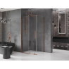 Mexen Velar cabine de douche coulissante 100 x 75 cm, transparent, or rose - 871-100-075-01-60
