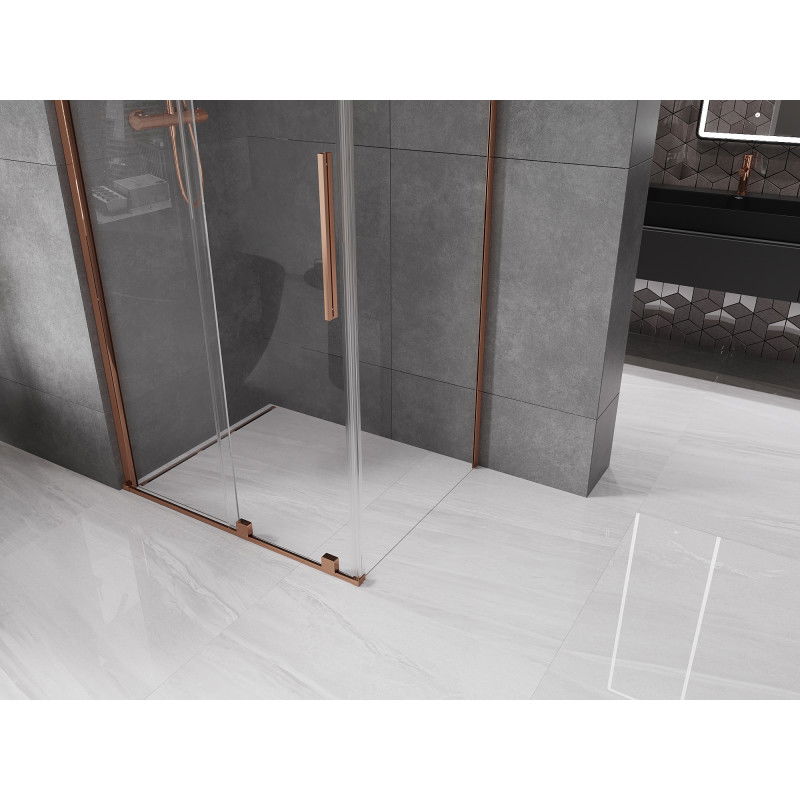 Mexen Velar cabine de douche coulissante 110 x 70 cm, transparent, or rose - 871-110-070-01-60