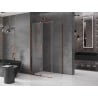 Cabine de douche coulissante Mexen Velar 110 x 100 cm, transparent, or rose - 871-110-100-01-60