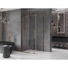 Cabine de douche coulissante Mexen Velar 110 x 100 cm, transparent, or rose - 871-110-100-01-60
