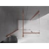 Cabine de douche coulissante Mexen Velar 110 x 100 cm, transparent, or rose - 871-110-100-01-60