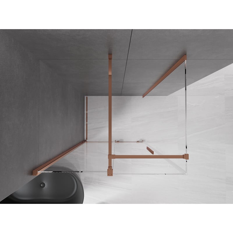 Mexen Velar cabine de douche coulissante 120 x 70 cm, transparent, or rose - 871-120-070-01-60