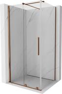 Mexen Velar cabine de douche coulissante 140 x 100 cm, transparente, or rose - 871-140-100-01-60