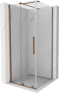 Cabine de douche coulissante Mexen Velar 90 x 90 cm, transparent, or rose - 871-090-090-01-60