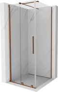 Mexen Velar cabine de douche coulissante 90 x 90 cm, transparent, or rose - 871-090-090-01-60