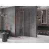 Mexen Velar cabine de douche coulissante 100 x 100 cm, transparente, or rose - 871-100-100-01-60