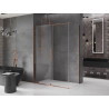 Mexen Velar cabine de douche coulissante 150 x 80 cm, transparente, or rose - 871-150-080-01-60