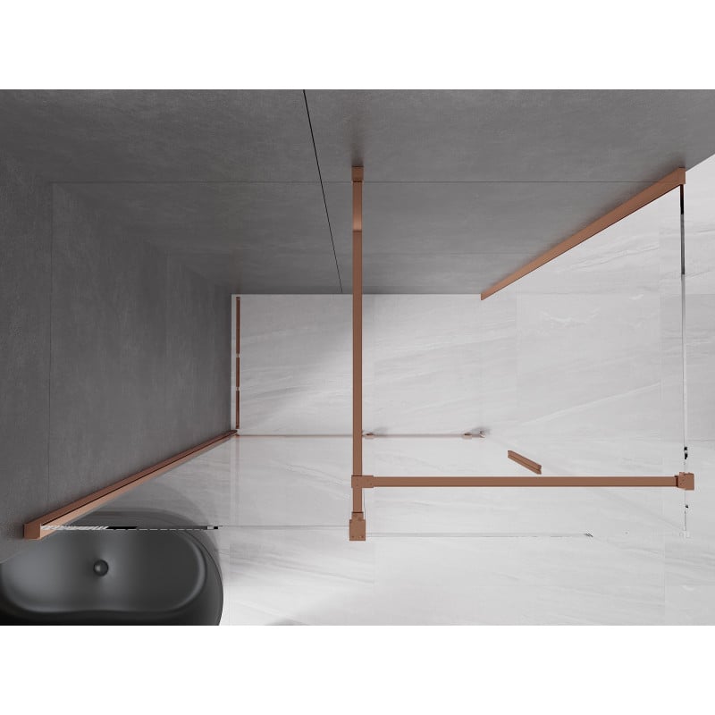 Mexen Velar cabine de douche coulissante 150 x 90 cm, transparent, or rose - 871-150-090-01-60