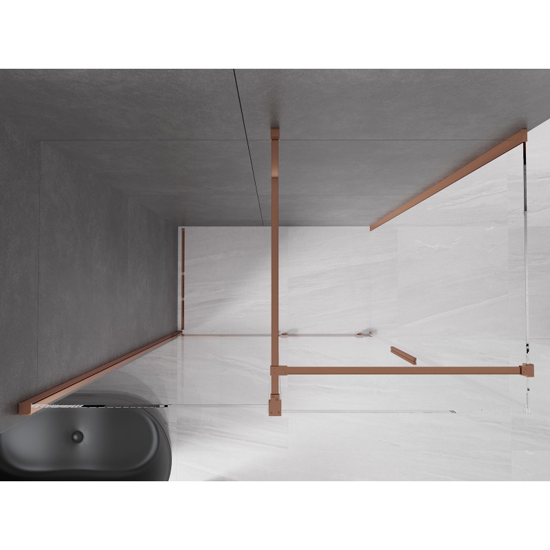 Mexen Velar cabine de douche coulissante 150 x 90 cm, transparente, or rose - 871-150-090-01-60