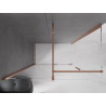 Mexen Velar cabine de douche coulissante 150 x 90 cm, transparente, or rose - 871-150-090-01-60