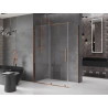 Mexen Velar cabine de douche coulissante 160 x 75 cm, transparente, or rose - 871-160-075-01-60