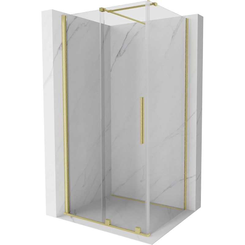 Mexen Velar cabine de douche coulissante 90 x 70 cm, transparent, or brossé - 871-090-070-01-55