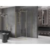 Mexen Velar cabine de douche coulissante 90 x 70 cm, transparent, or brossé - 871-090-070-01-55
