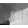 Mexen Velar cabine de douche coulissante 90 x 70 cm, transparent, or brossé - 871-090-070-01-55