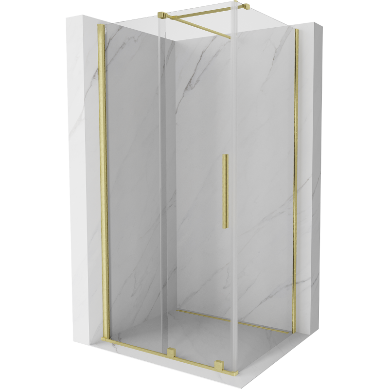 Mexen Velar cabine de douche coulissante 90 x 80 cm, transparent, or brossé - 871-090-080-01-55
