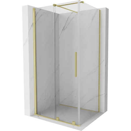 Mexen Velar cabine de douche coulissante 90 x 80 cm, transparent, or brossé - 871-090-080-01-55