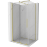Mexen Velar cabine de douche coulissante 90 x 80 cm, transparent, or brossé - 871-090-080-01-55
