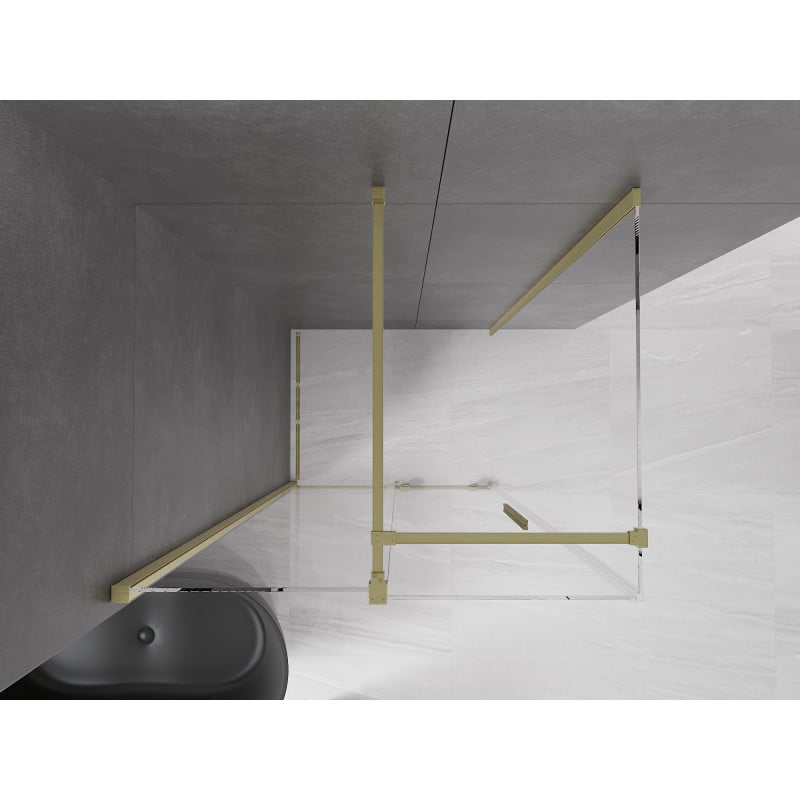 Mexen Velar cabine de douche coulissante 100 x 80 cm, transparent, or brossé - 871-100-080-01-55