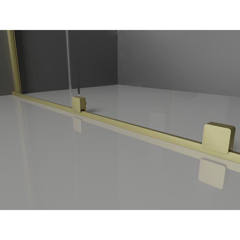 Mexen Velar cabine de douche coulissante 110 x 90 cm, transparent, or brossé - 871-110-090-01-55