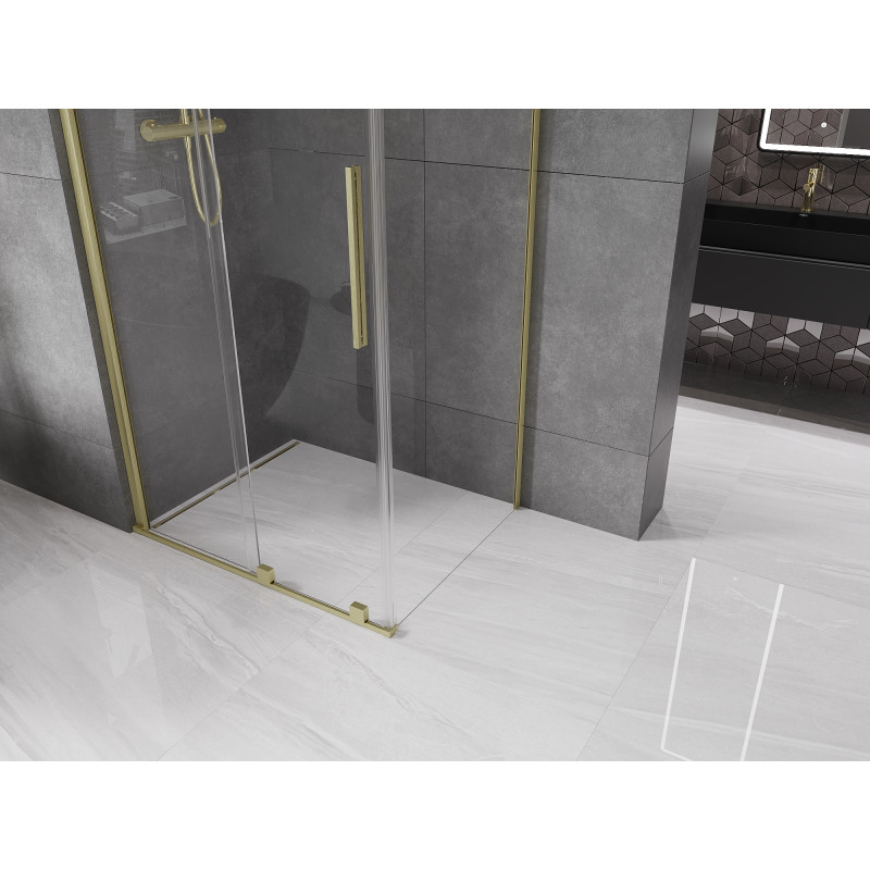 Mexen Velar cabine de douche coulissante 120 x 85 cm, transparent, or brossé - 871-120-085-01-55