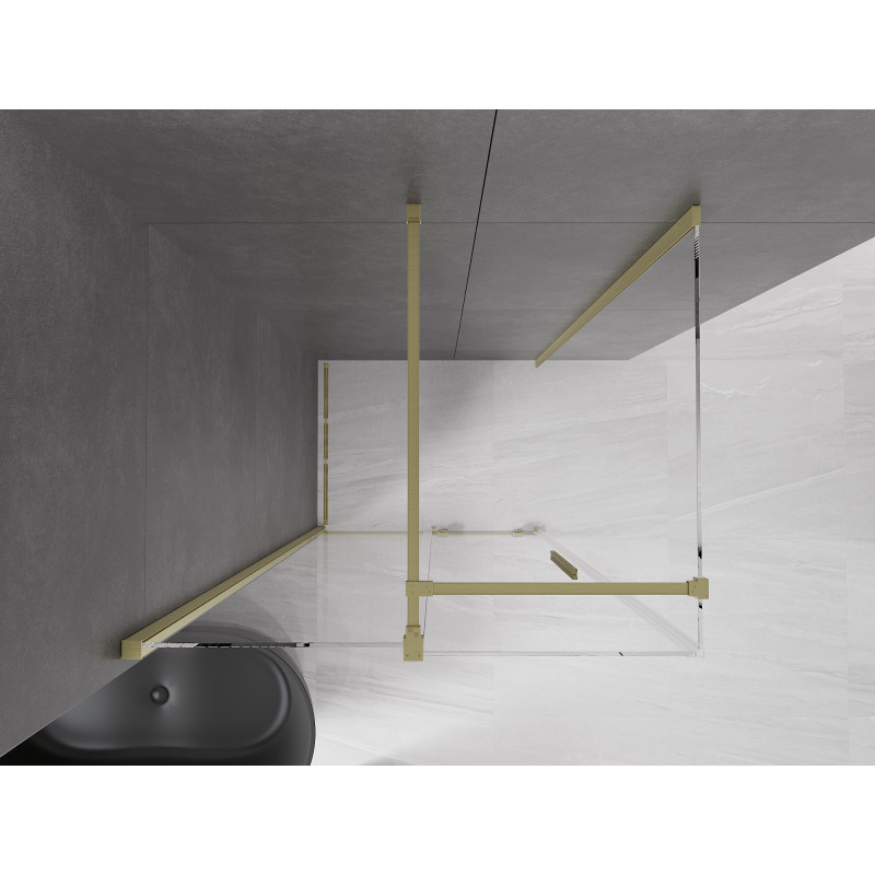 Mexen Velar cabine de douche coulissante 130 x 85 cm, transparent, or brossé - 871-130-085-01-55