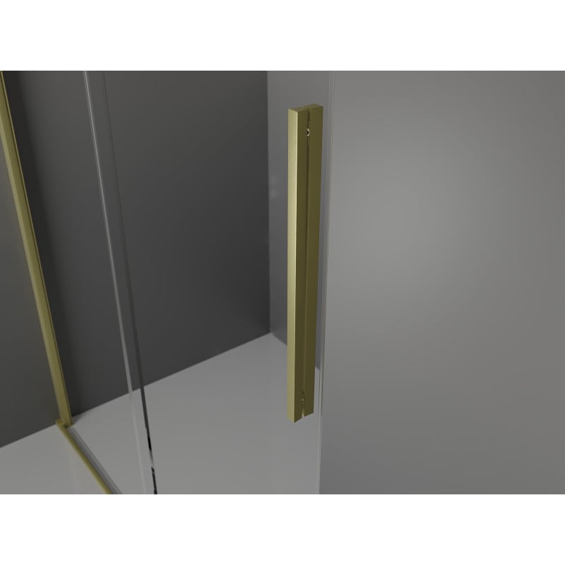 Mexen Velar cabine de douche coulissante 140 x 90 cm, transparent, or brossé - 871-140-090-01-55