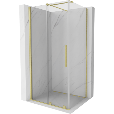 Mexen Velar cabine de douche coulissante 150 x 100 cm, transparent, or brossé - 871-150-100-01-55