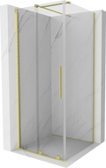 Mexen Velar cabine de douche coulissante 90 x 90 cm, transparent, or brossé - 871-090-090-01-55