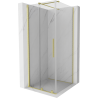 Cabine de douche coulissante Mexen Velar 100 x 100 cm, transparent, or brossé - 871-100-100-01-55