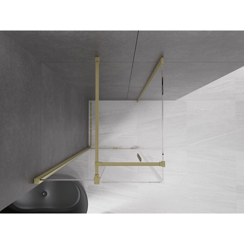 Mexen Velar cabine de douche coulissante 110 x 110 cm, transparent, or brossé - 871-110-110-01-55