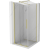 Mexen Velar cabine de douche coulissante 120 x 120 cm, transparent, or brossé - 871-120-120-01-55