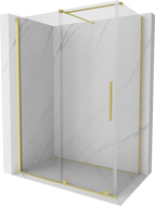 Mexen Velar cabine de douche coulissante 140 x 70 cm, transparent, or brossé - 871-140-070-01-55