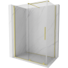 Mexen Velar cabine de douche coulissante 140 x 75 cm, transparent, or brossé - 871-140-075-01-55