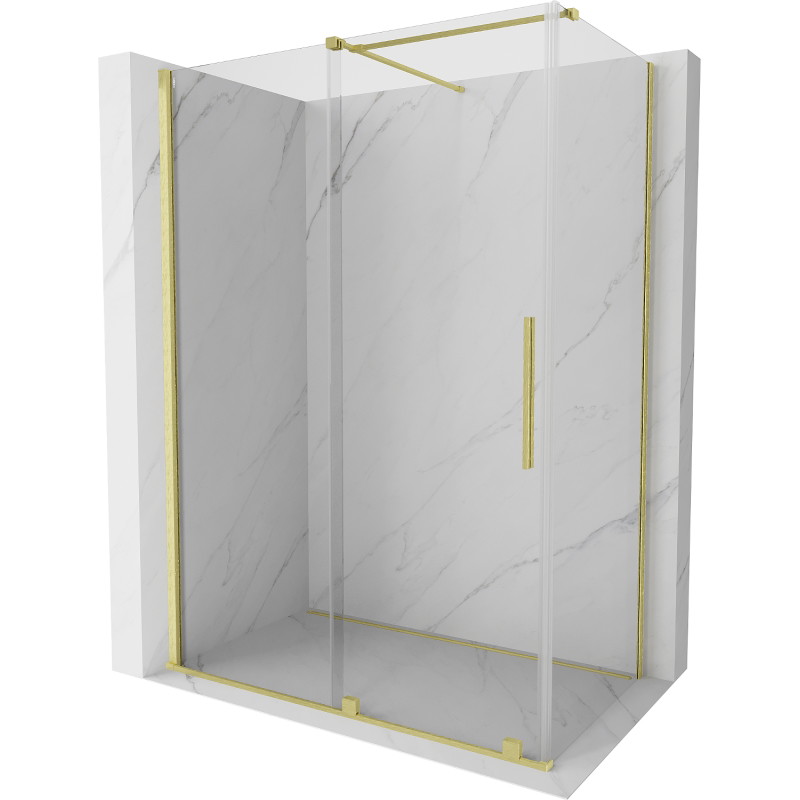 Mexen Velar cabine de douche coulissante 150 x 80 cm, transparente, or brossé - 871-150-080-01-55