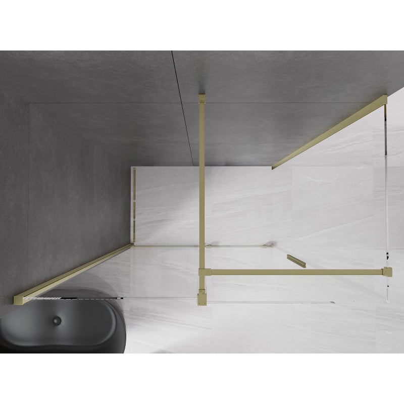 Mexen Velar cabine de douche coulissante 160 x 75 cm, transparent, or brossé - 871-160-075-01-55