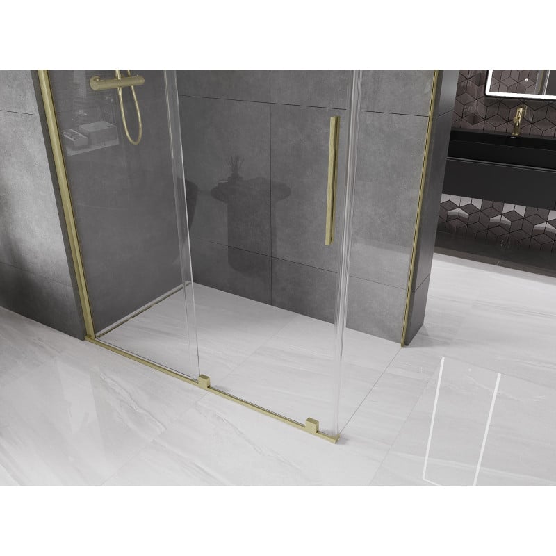Mexen Velar cabine de douche coulissante 160 x 90 cm, transparent, or brossé - 871-160-090-01-55