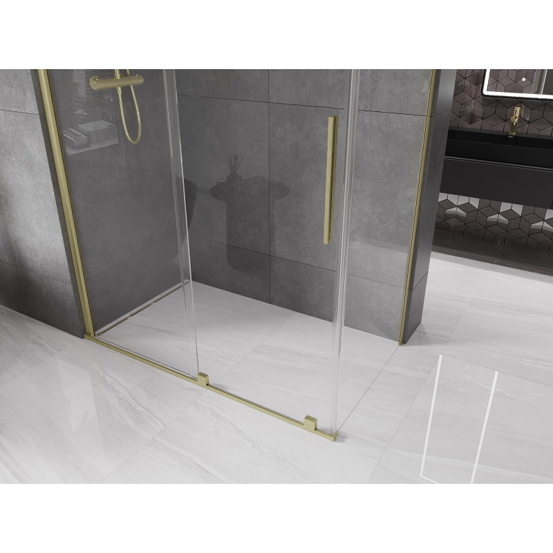 Mexen Velar cabine de douche coulissante 160 x 90 cm, transparente, or brossé - 871-160-090-01-55