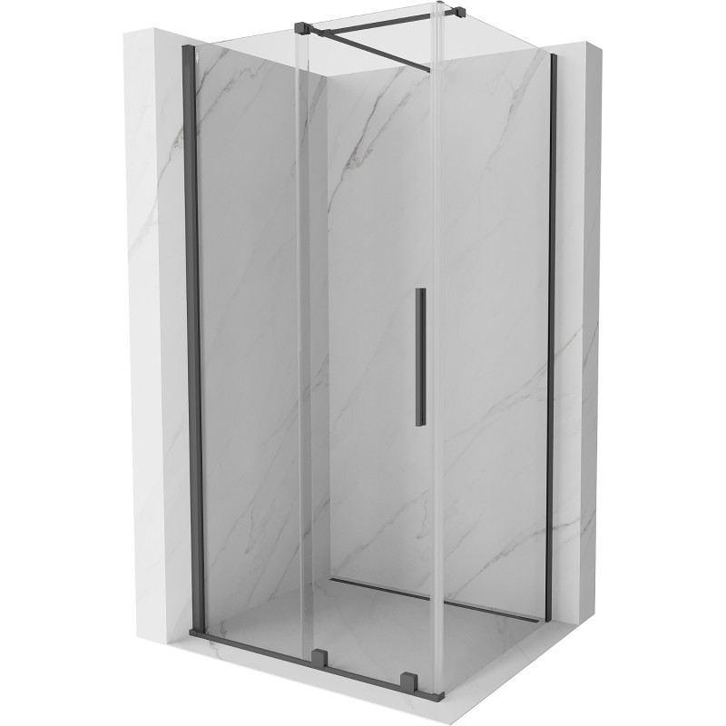 Mexen Velar cabine de douche coulissante 90 x 110 cm, transparent, gris métal brossé - 871-090-110-01-66