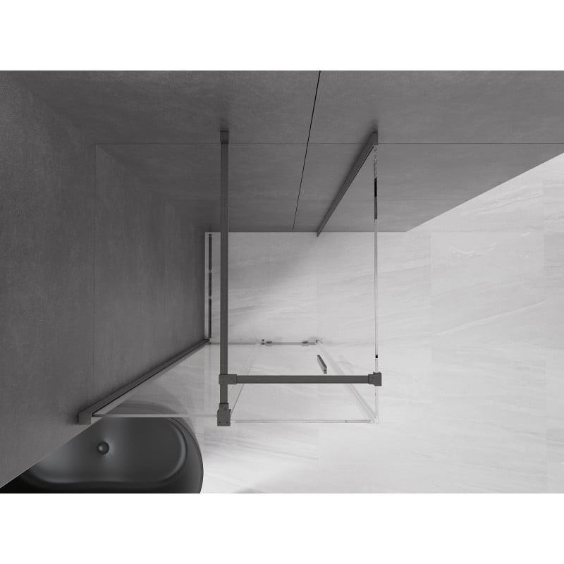 Mexen Velar cabine de douche coulissante 90 x 90 cm, transparent, gris canon brossé - 871-090-090-01-66