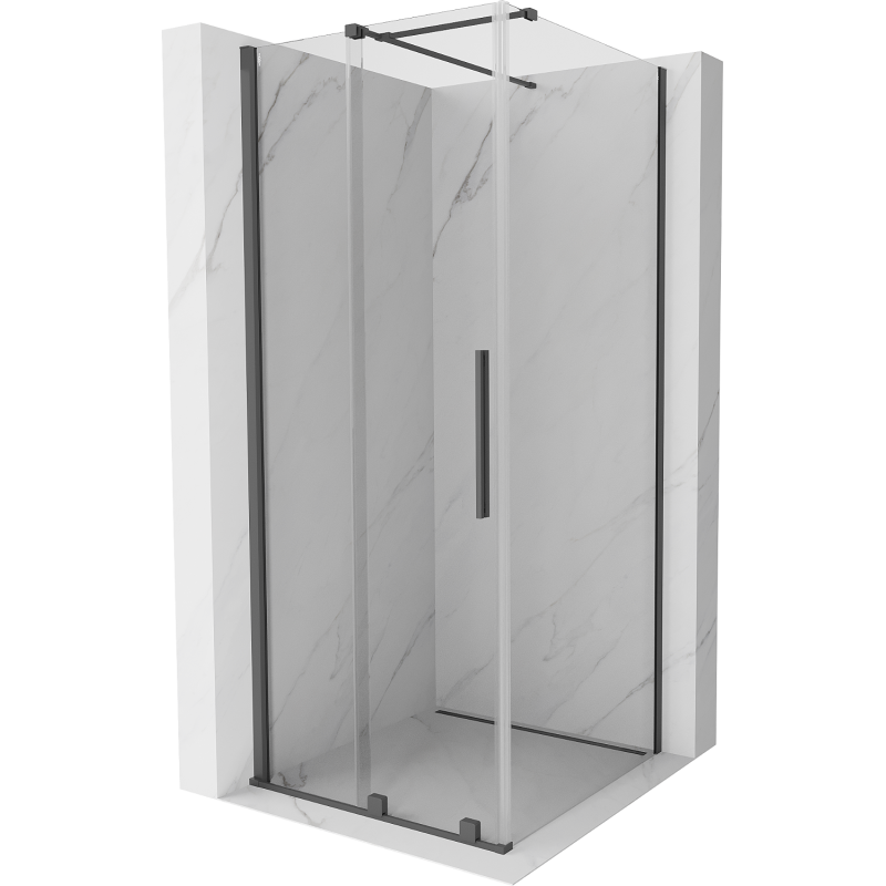Mexen Velar cabine de douche coulissante 100 x 100 cm, transparent, gris canon brossé - 871-100-100-01-66
