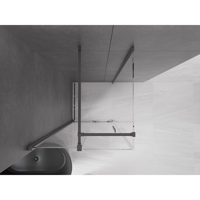 Mexen Velar cabine de douche coulissante 120 x 120 cm, transparent, gris anthracite brossé - 871-120-120-01-66